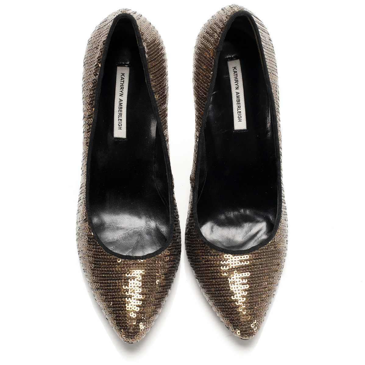 K405 sequin heels; bronze
