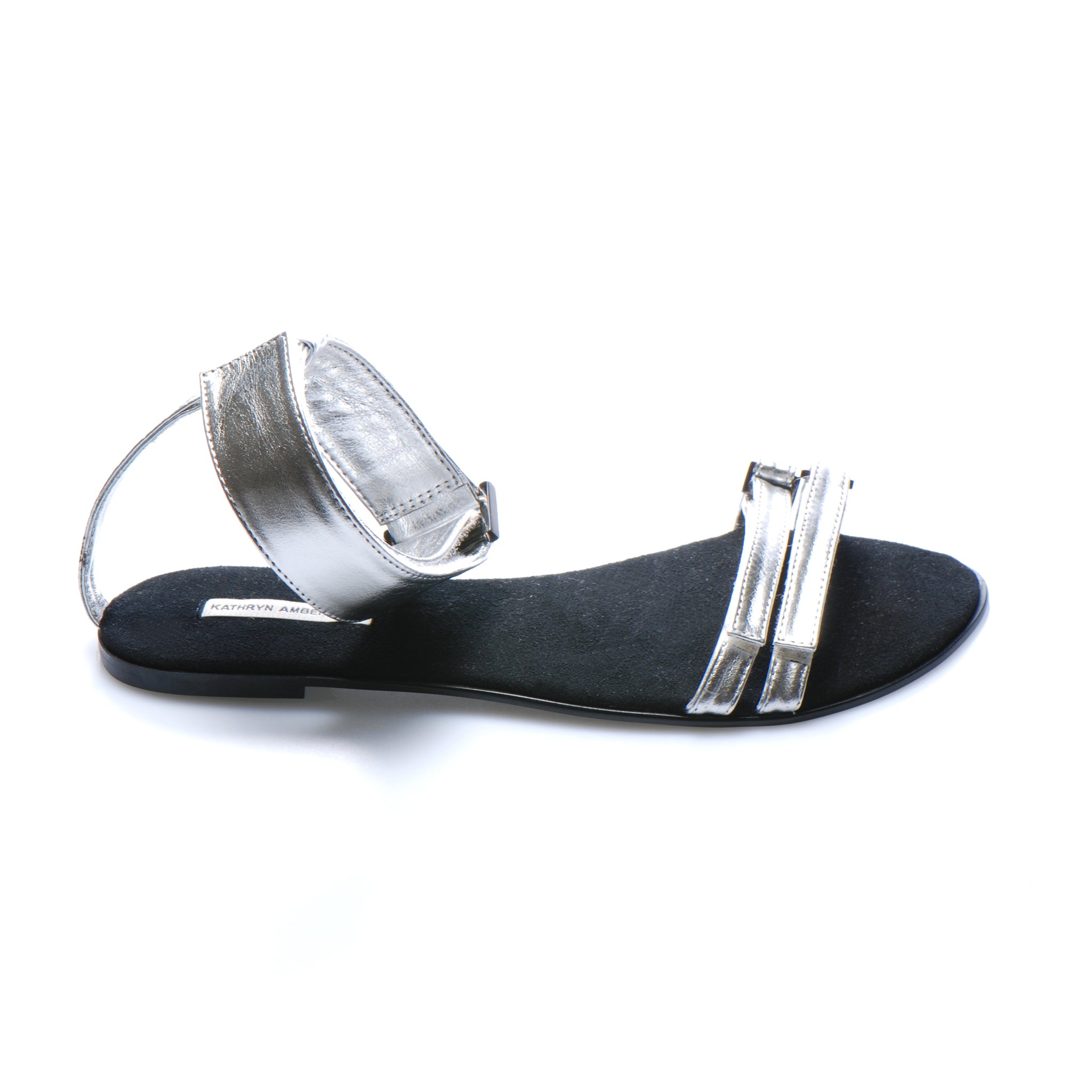 3012 leather sandals; silver