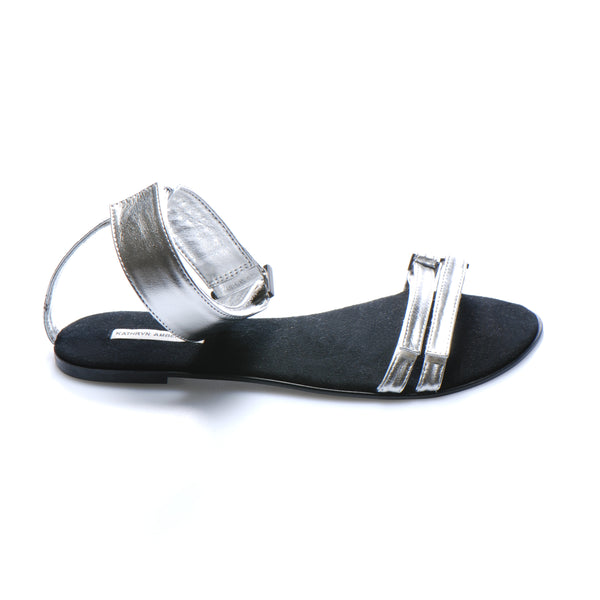 3012 leather sandals; silver