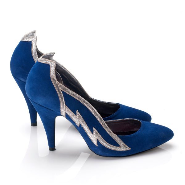 3001 suede heels; marine