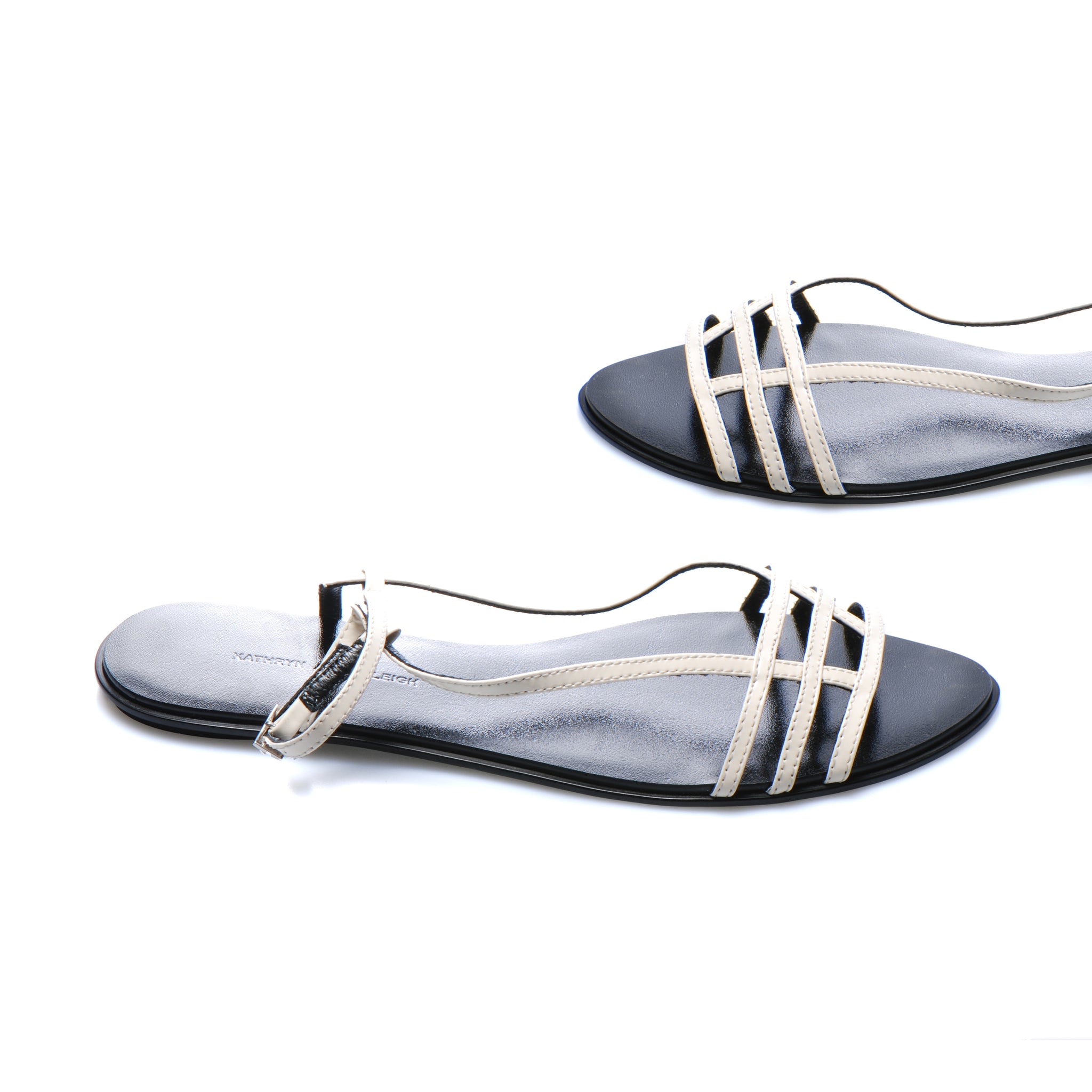 3015 leather sandals; stone patent