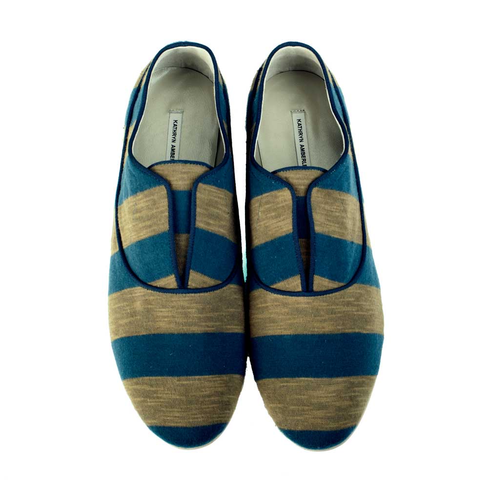 K436 cotton sneakers; army and blue