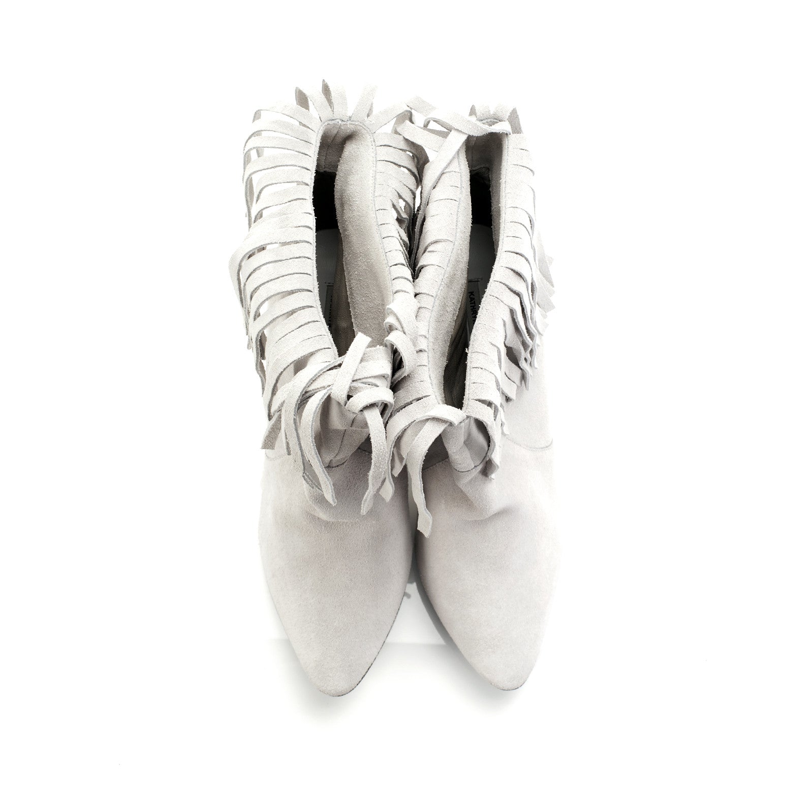 K309 suede boots; white