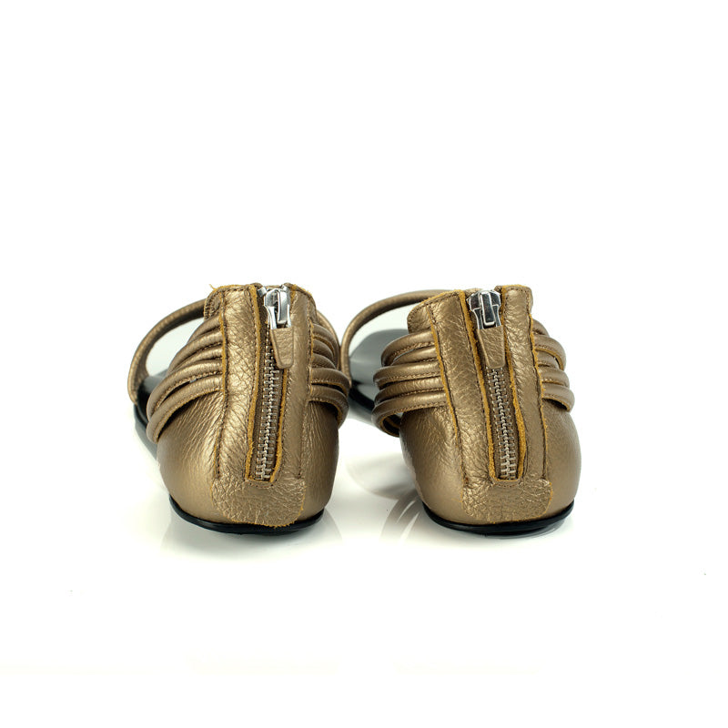 7500 leather sandals; bronze