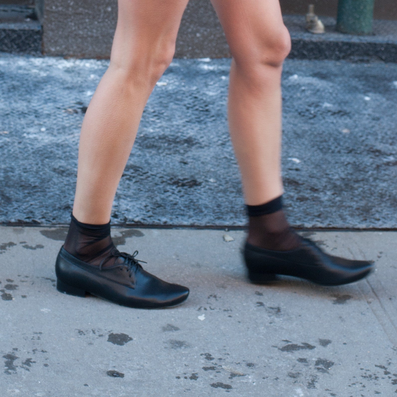 J545 leather loafers; black