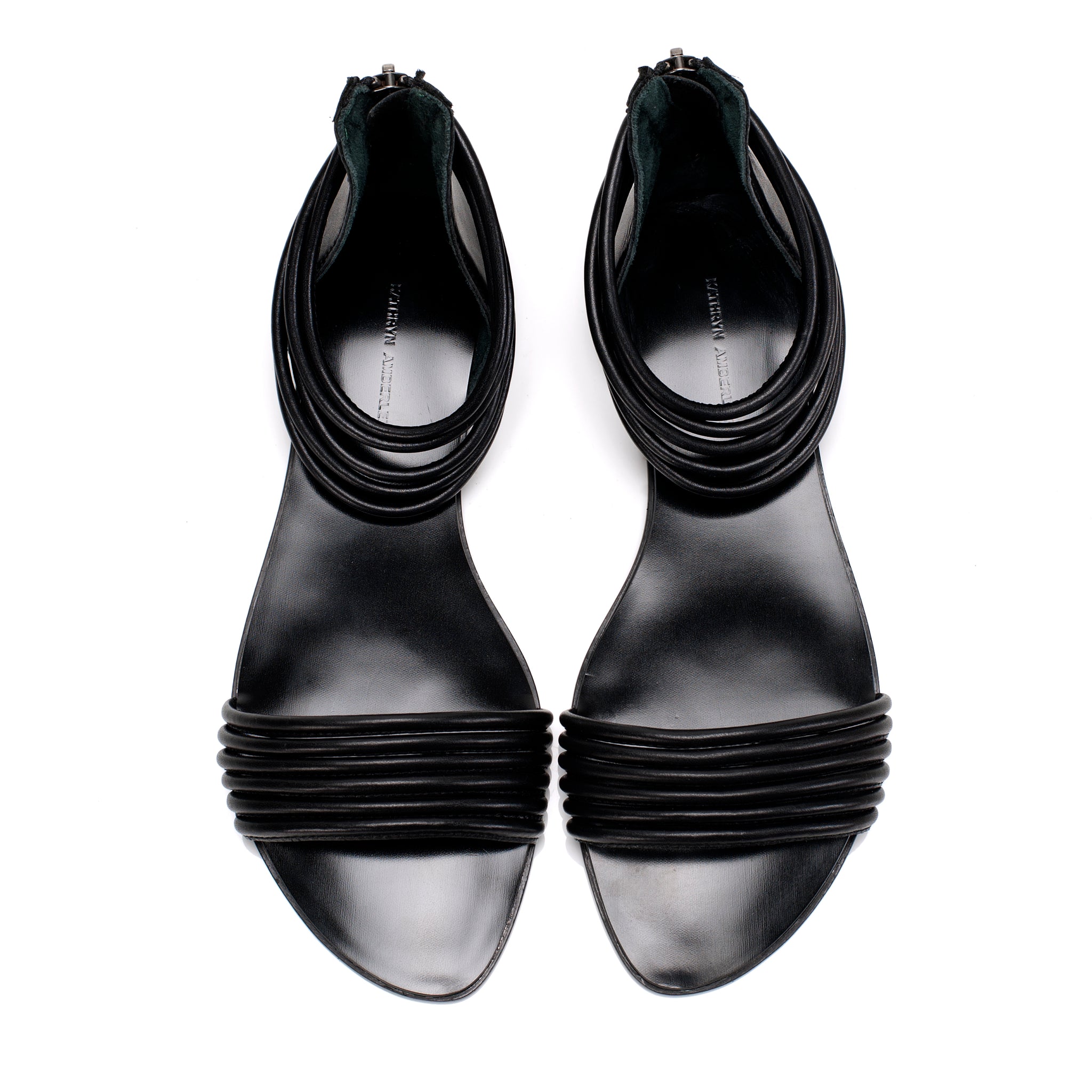7500 leather sandals; black