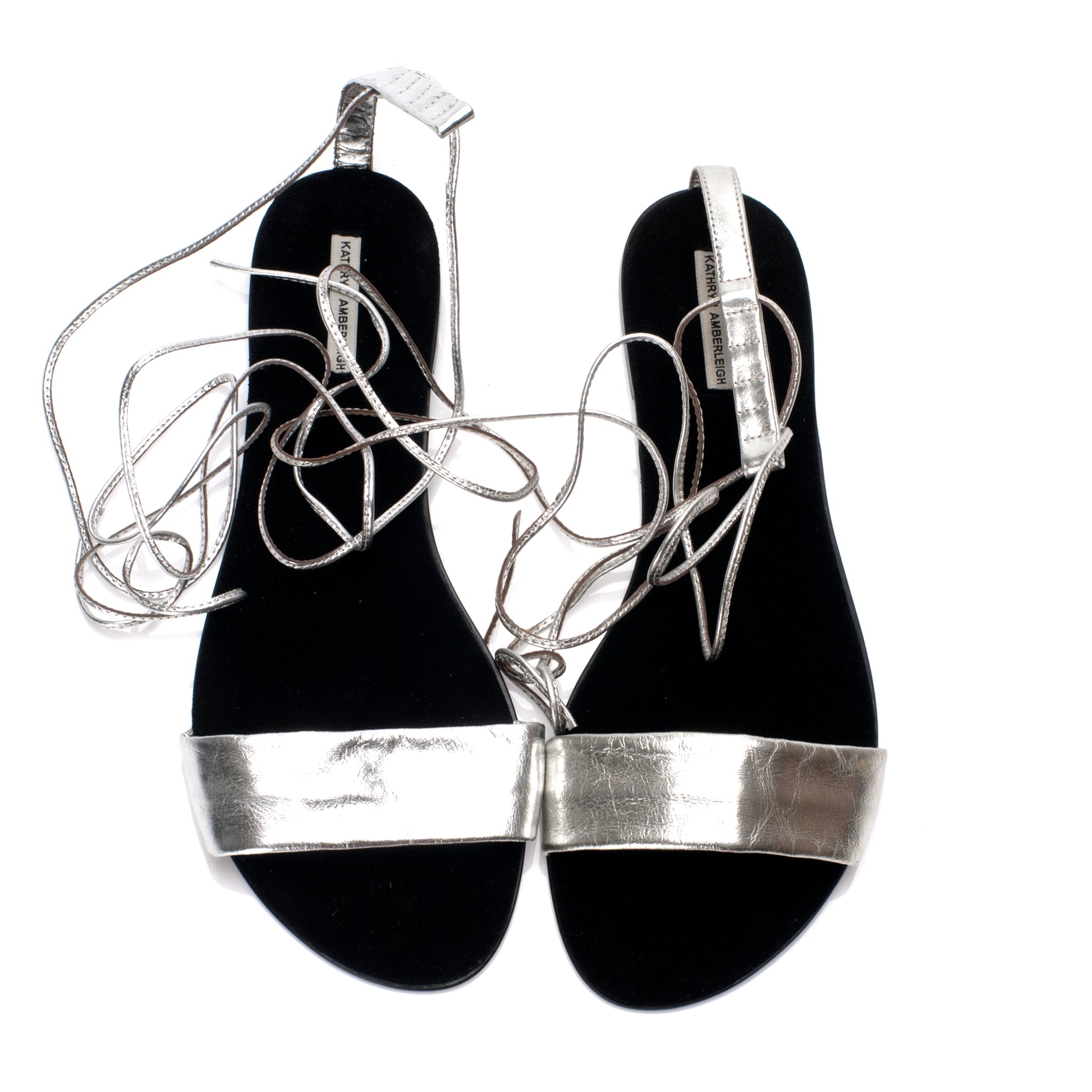 3011 leather sandals; silver
