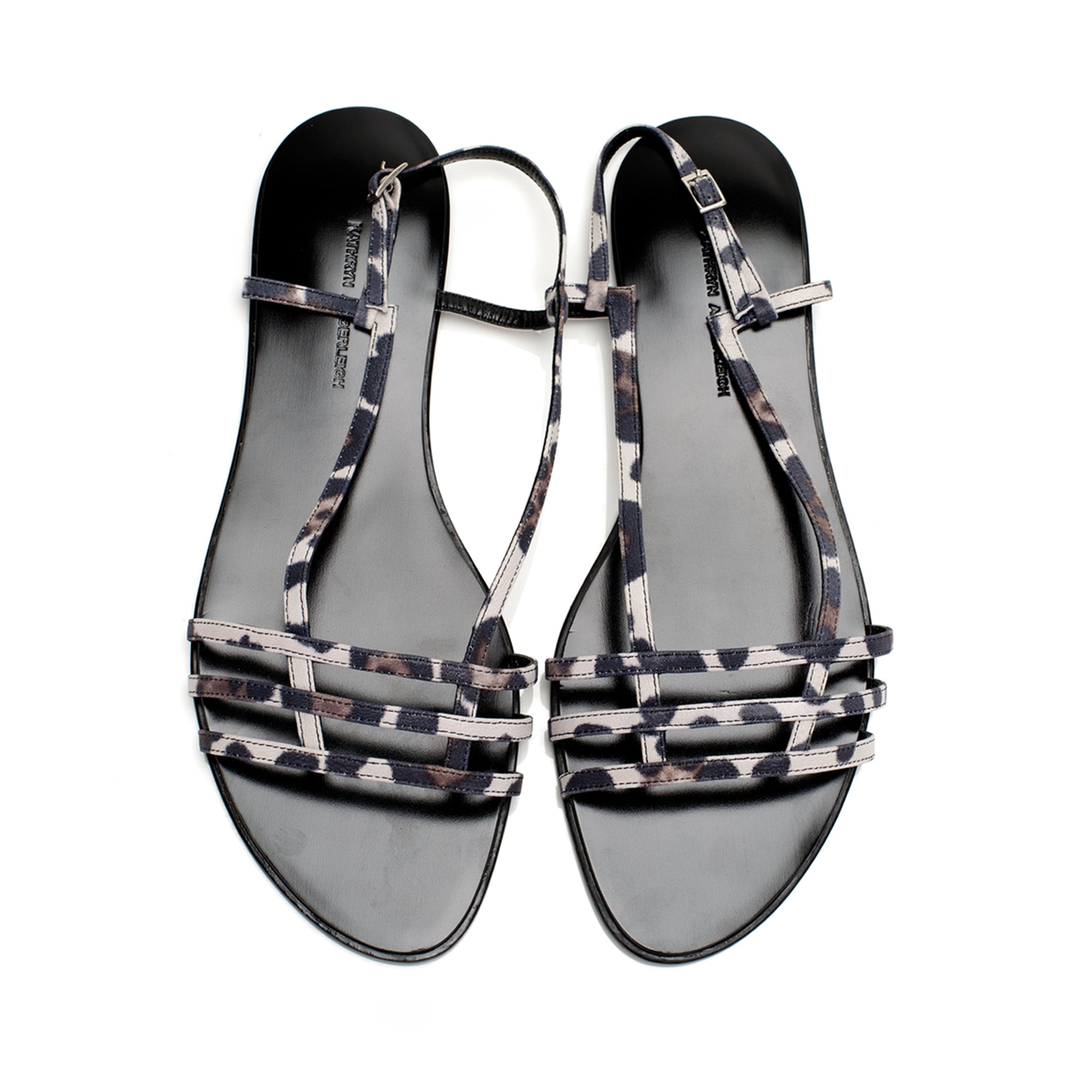 3015 leather sandals; white leo