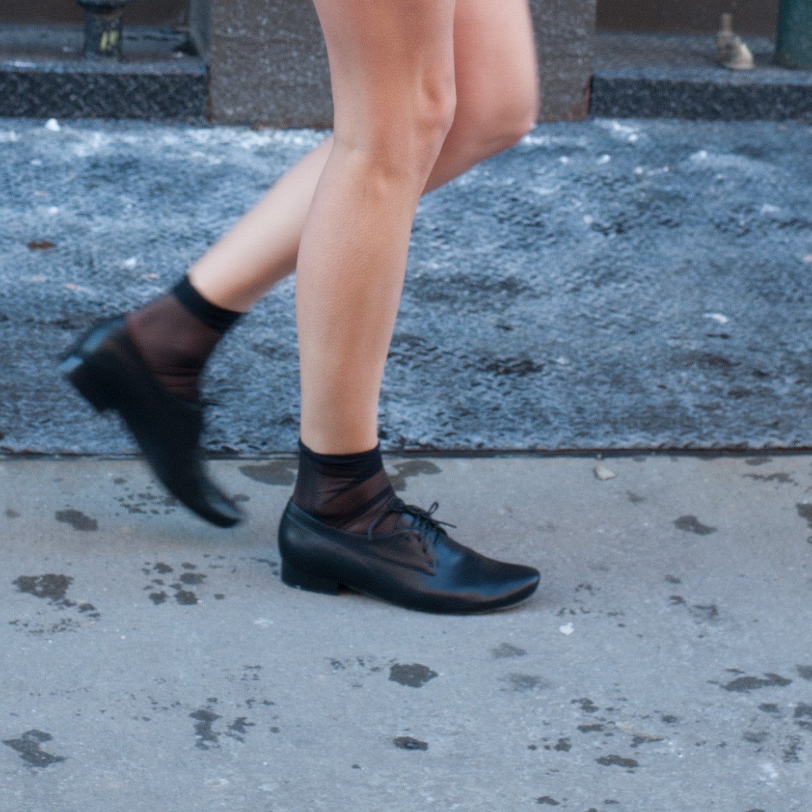 J545 leather loafers; black