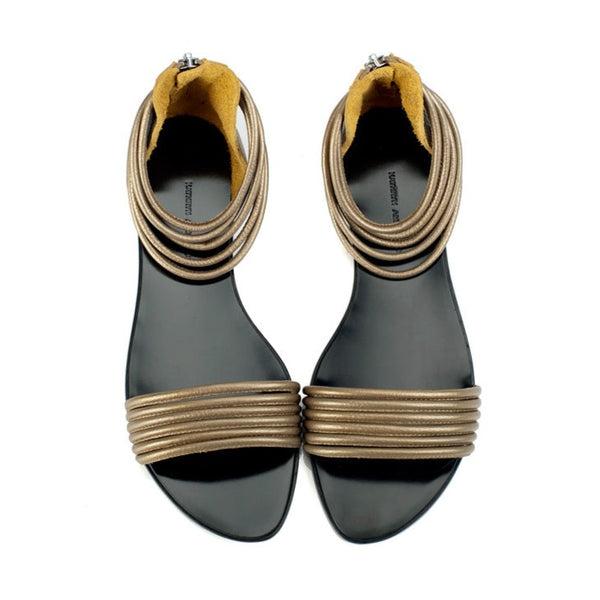 7500 leather sandals; bronze