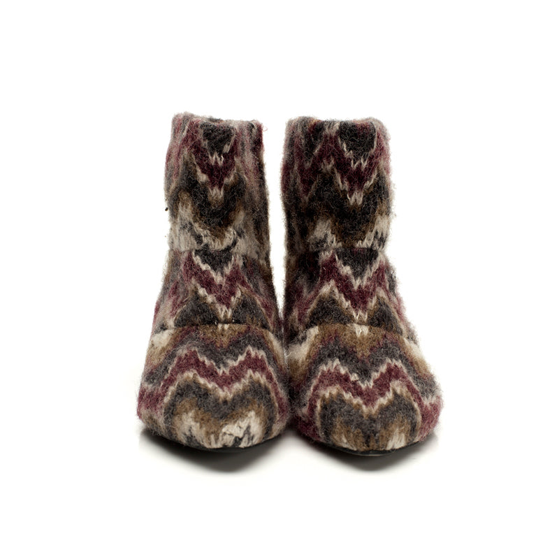 5035 wool boots; wine and olive