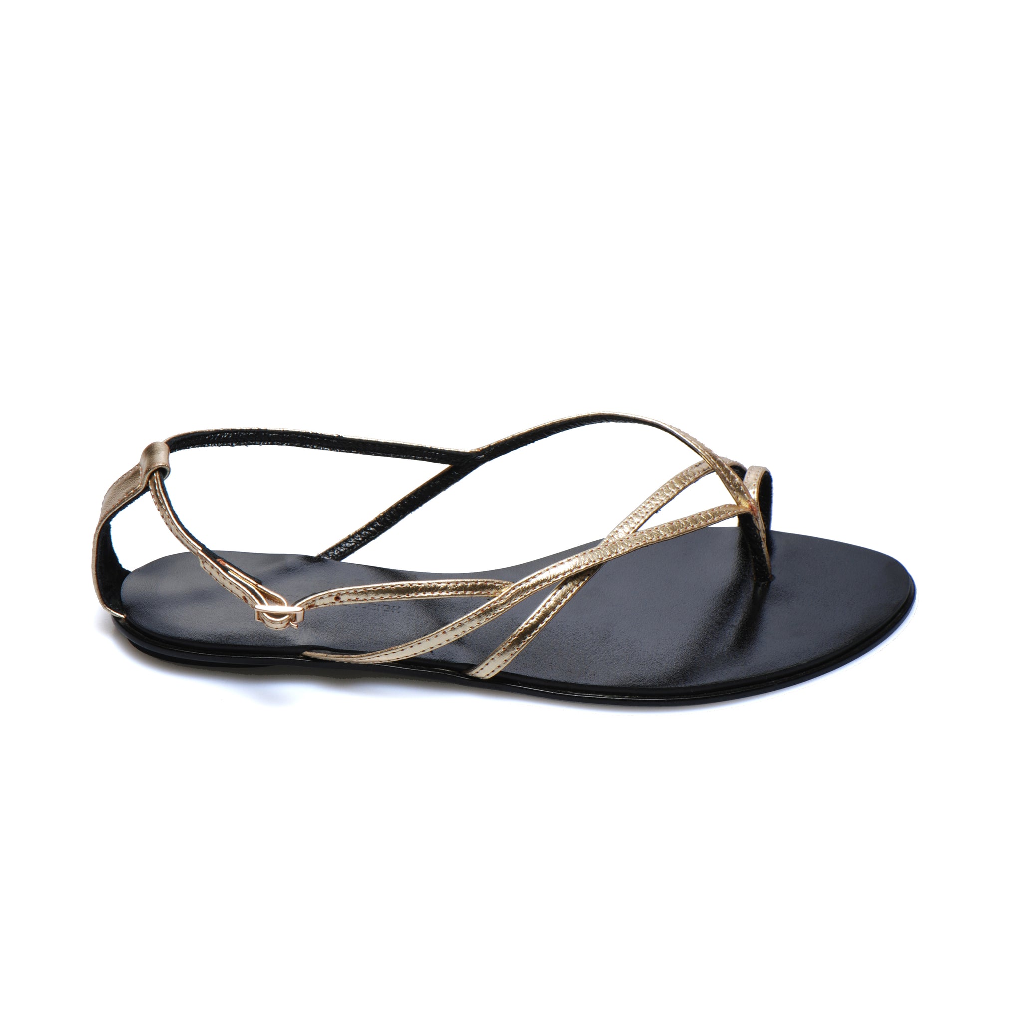 3018 leather sandals; gold