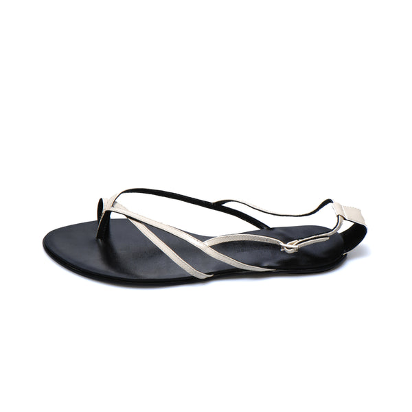 3018 leather sandals; stone patent