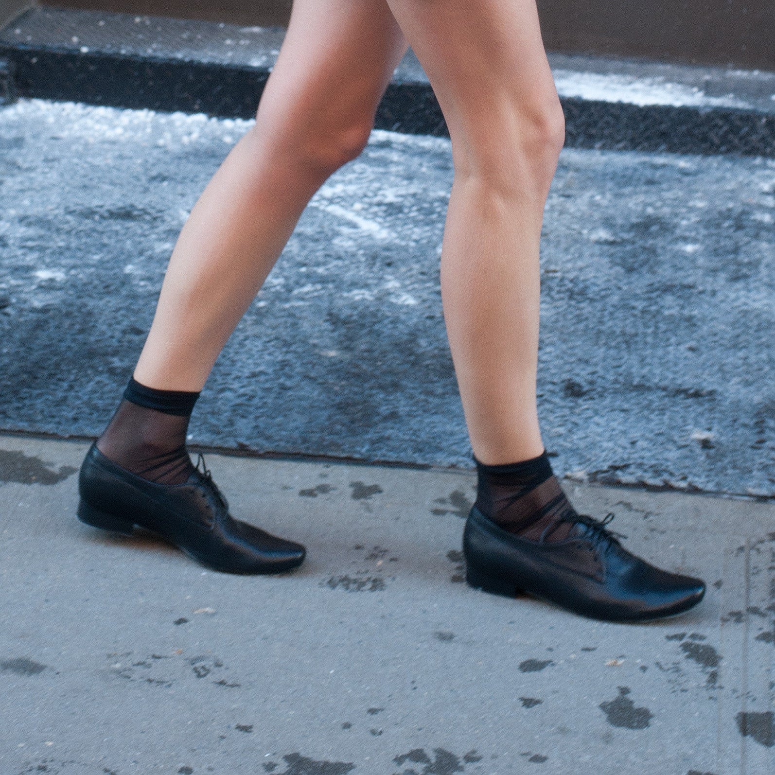 J545 leather loafers; black