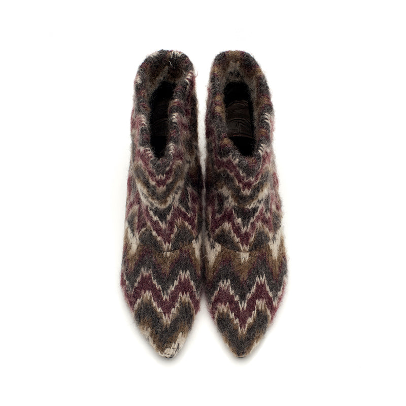 5035 wool boots; wine and olive