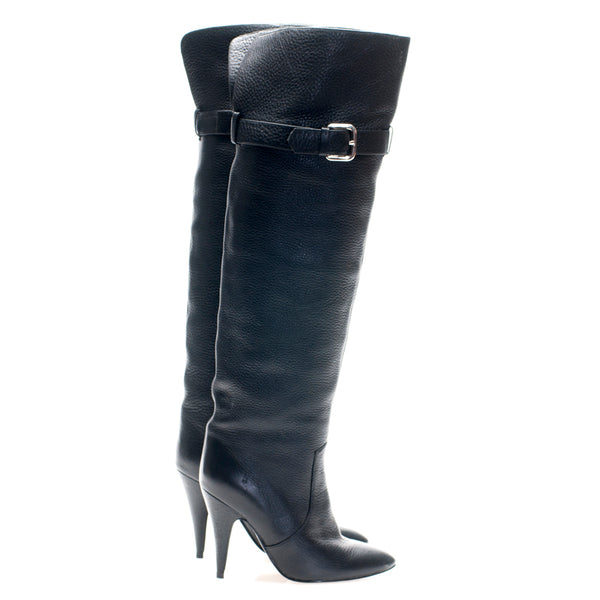 1201 leather boots; black