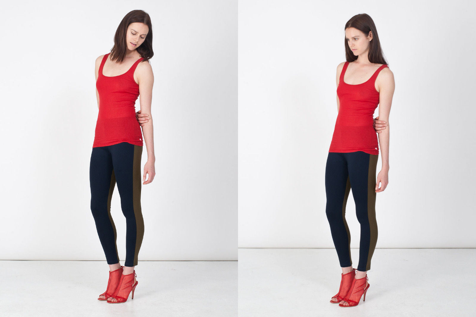 J016 net and leather heels; elec cherry