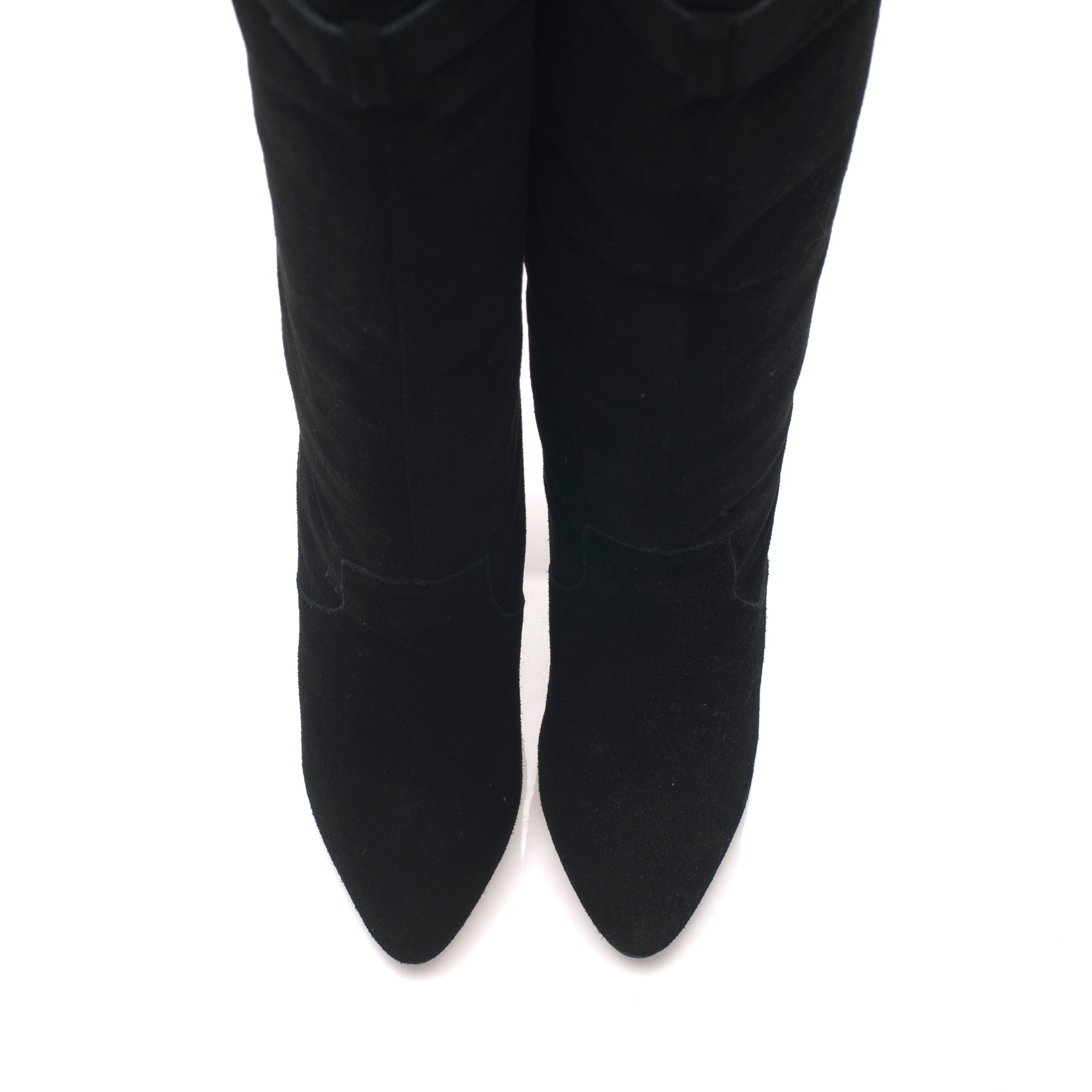 1204 suede boots; black