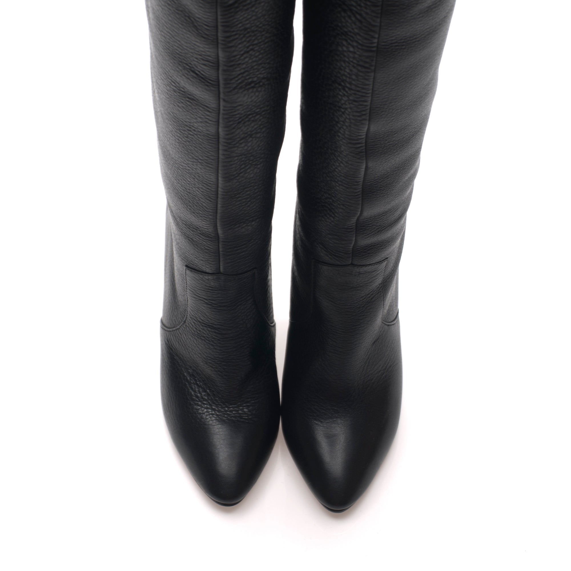 1201 leather boots; black