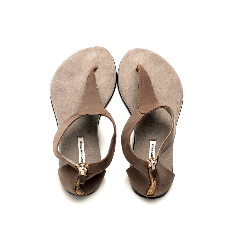 7924 leather sandals; grey