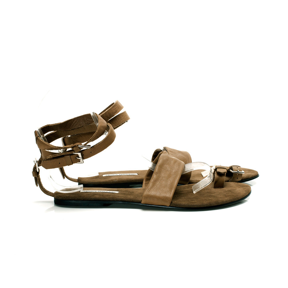 3013 leather sandals; khaki