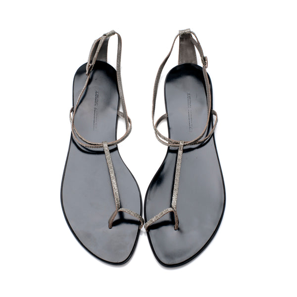 3019 snakeskin sandals; grey