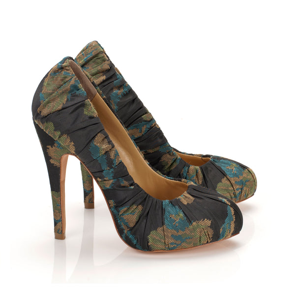 3089 jacquard heels; grey