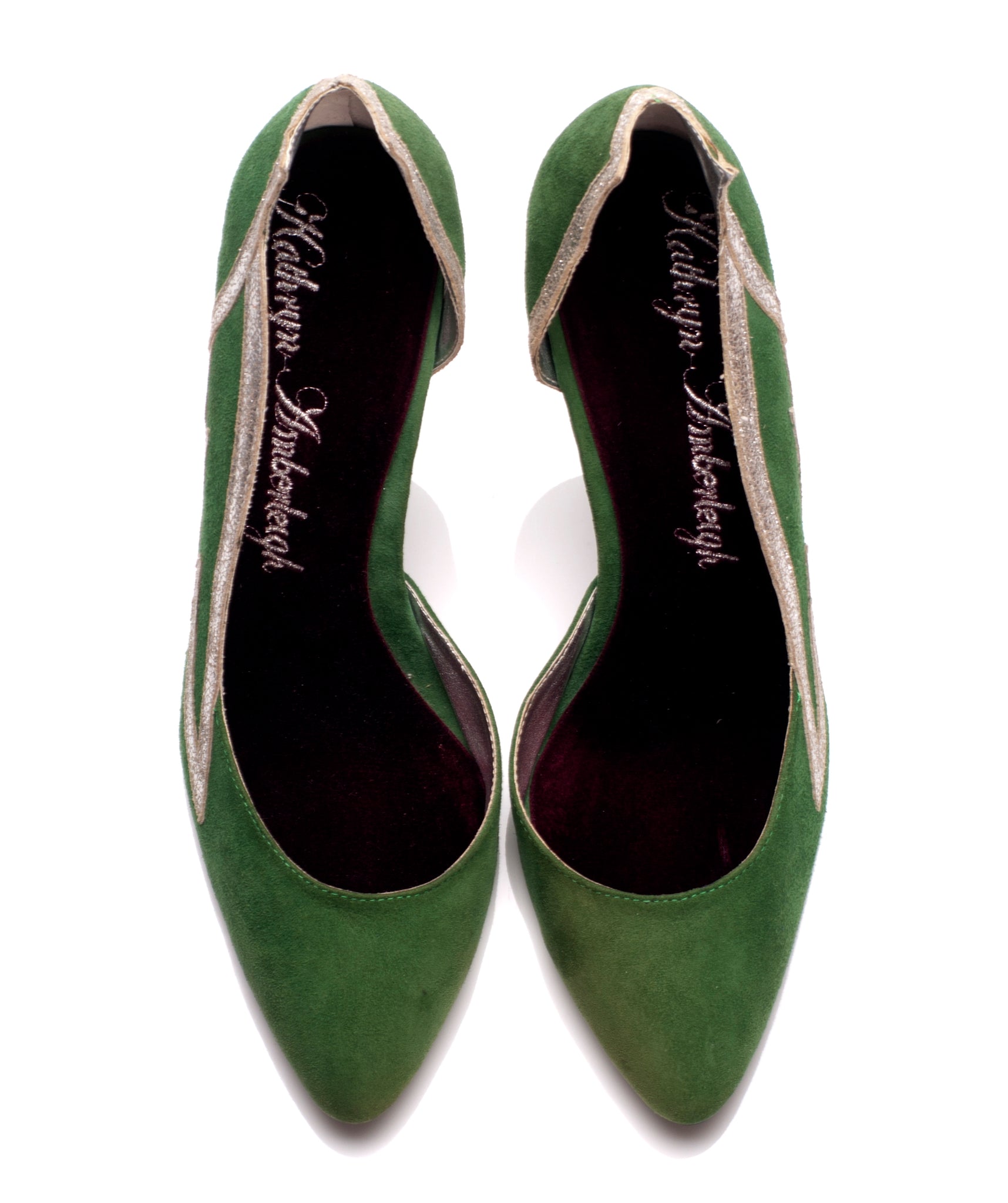 3001 suede heels; green