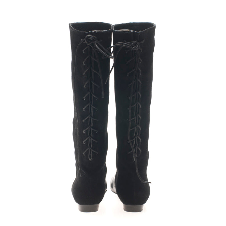 1401 suede and leather boots; black