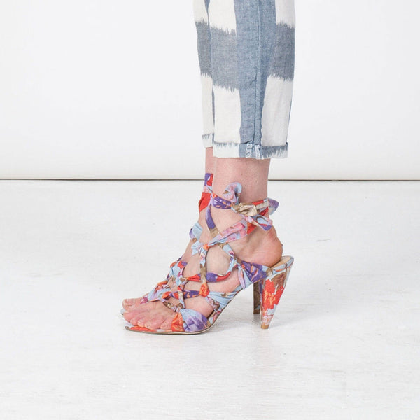 K737 cotton heels; lilac flower