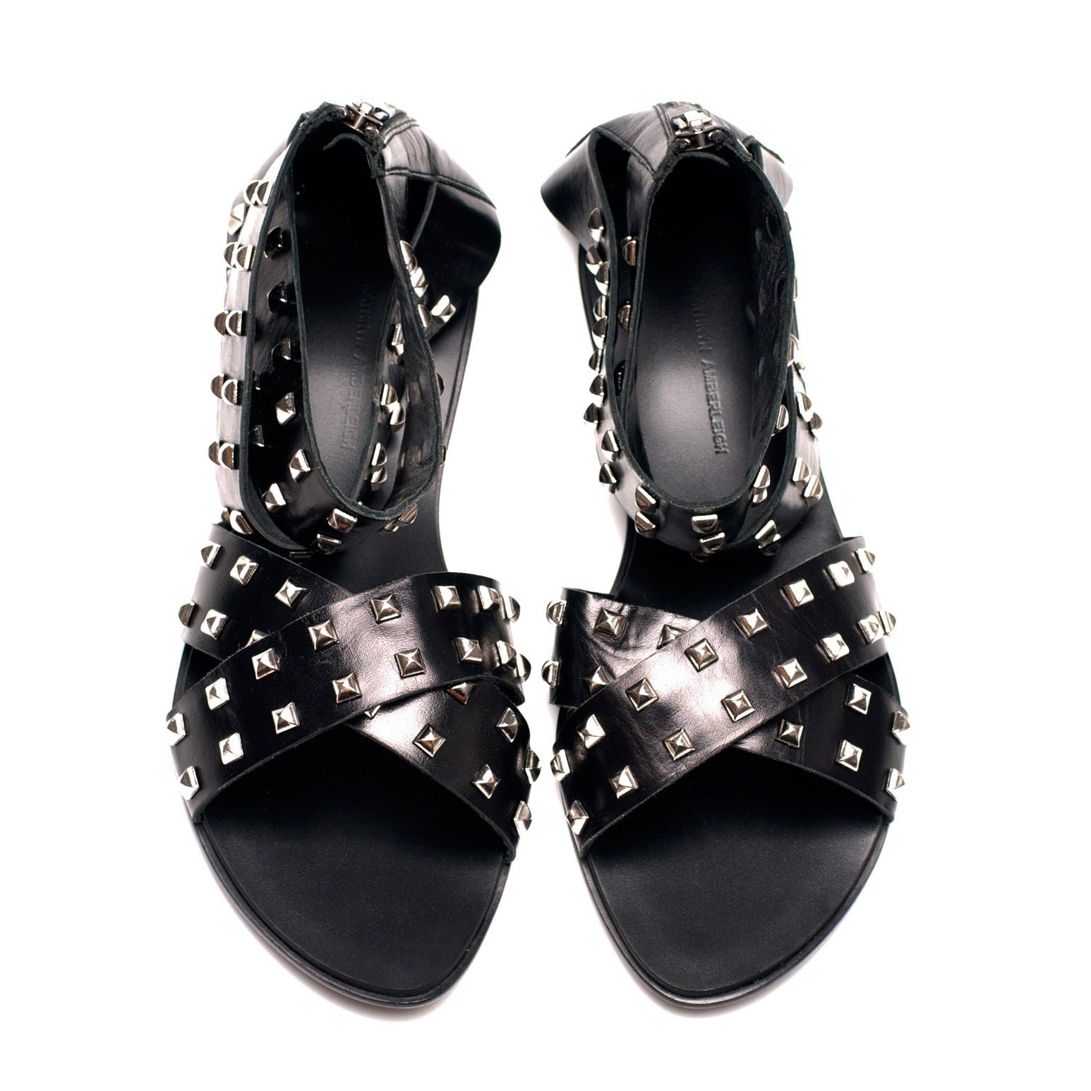 7950 leather sandals; black