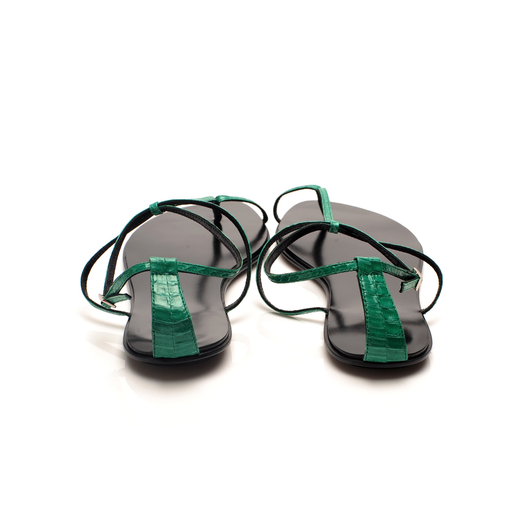 3019 snakeskin sandals; emerald