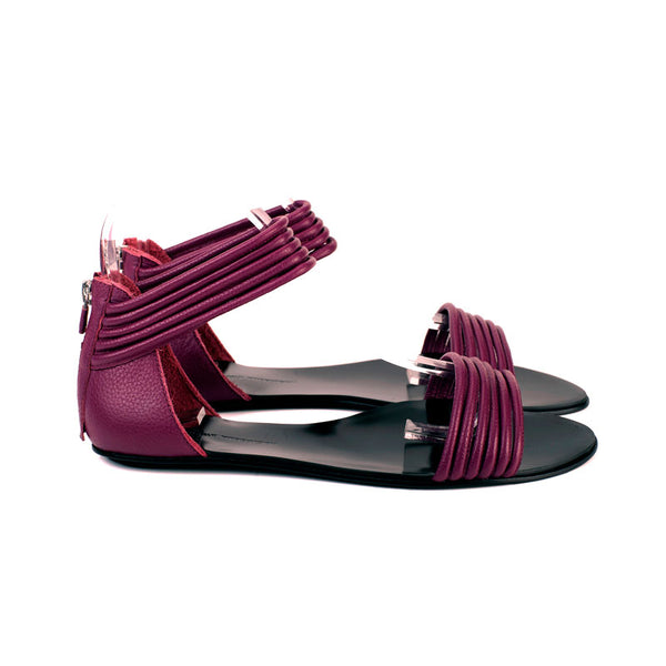 7500 leather sandals; plum