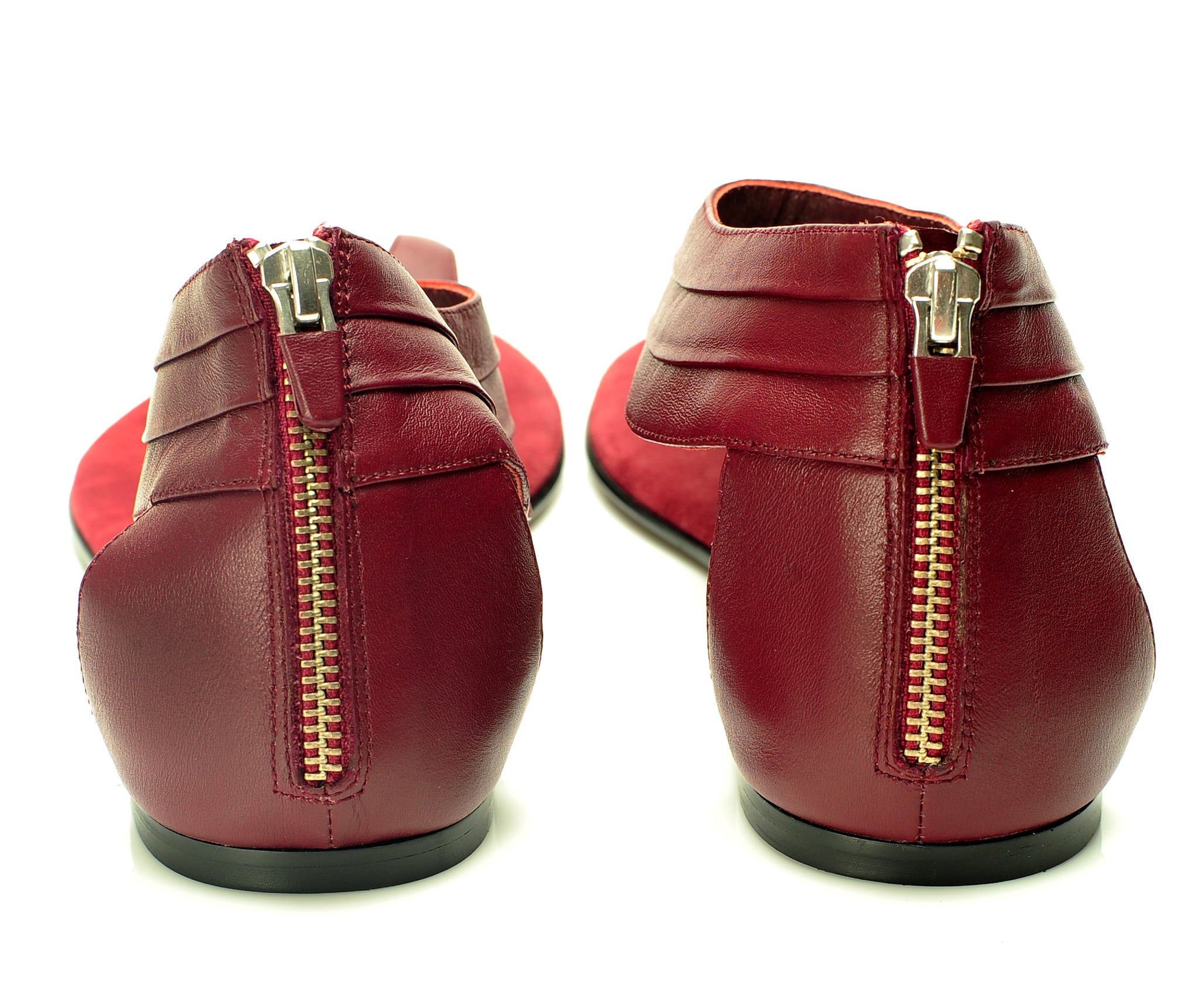 7922 leather sandals; wine