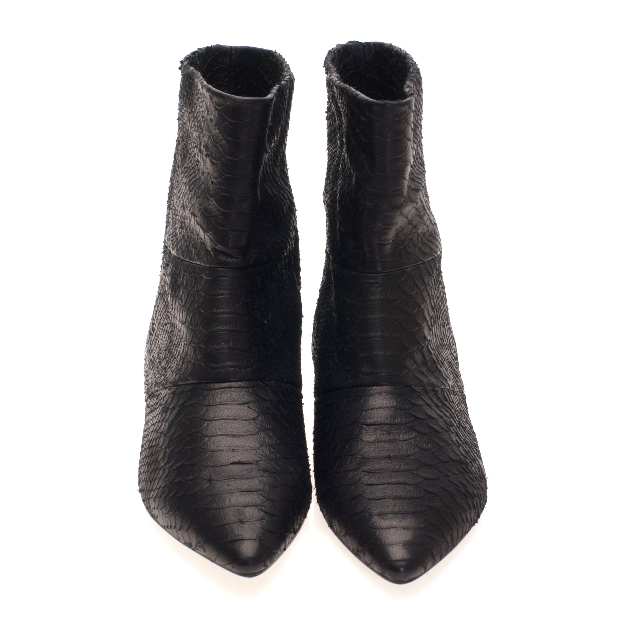 5036 leather boots; black snake