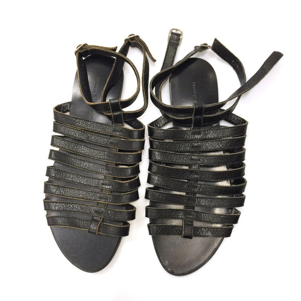 J103 leather sandals; black