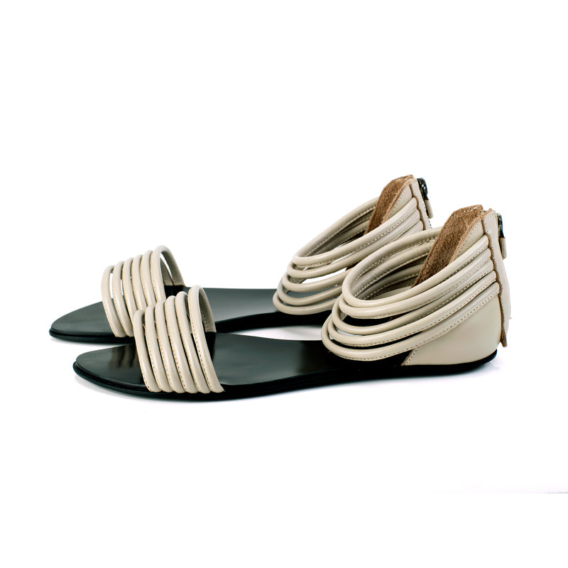 7500 leather sandals; bone