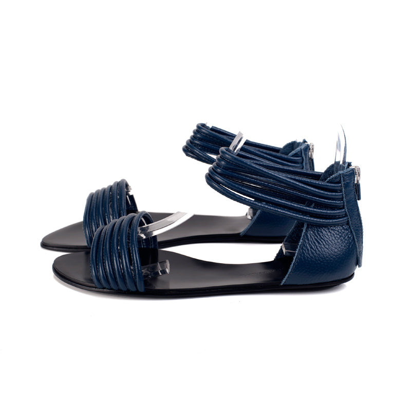 7500 leather sandals; navy