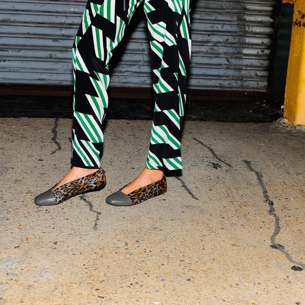 K622 leather loafers; grey leo