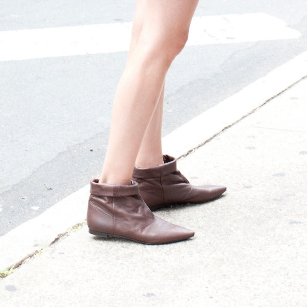 5036 leather boots; brown
