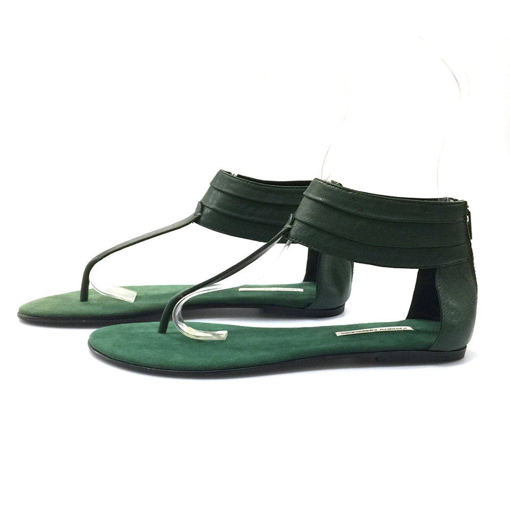 7922 leather sandals; green