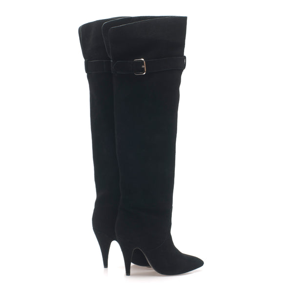 1204 suede boots; black
