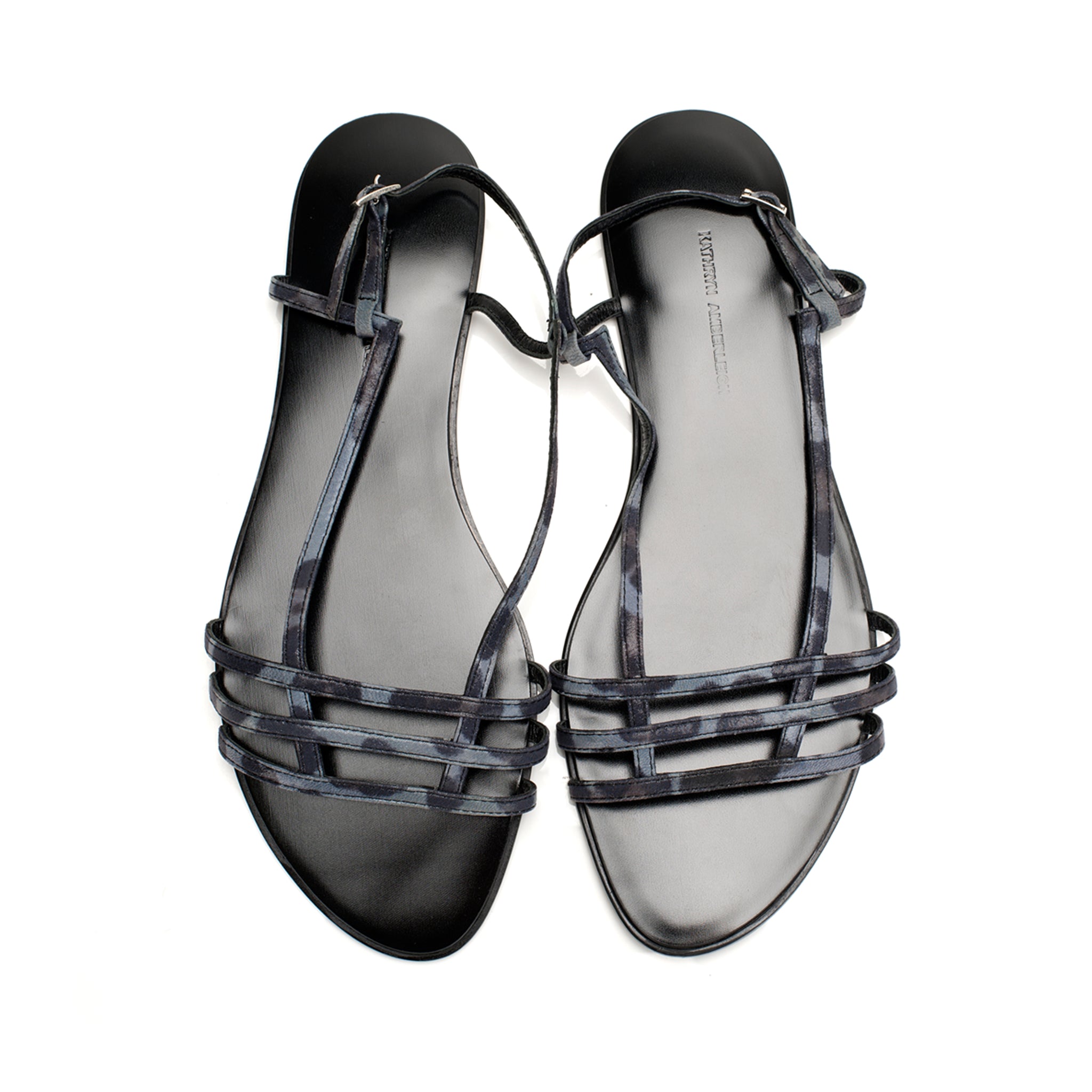 3015 leather sandals; blue leo