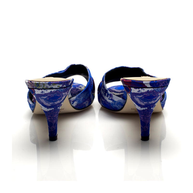 J205 jacquard slides; purple floral