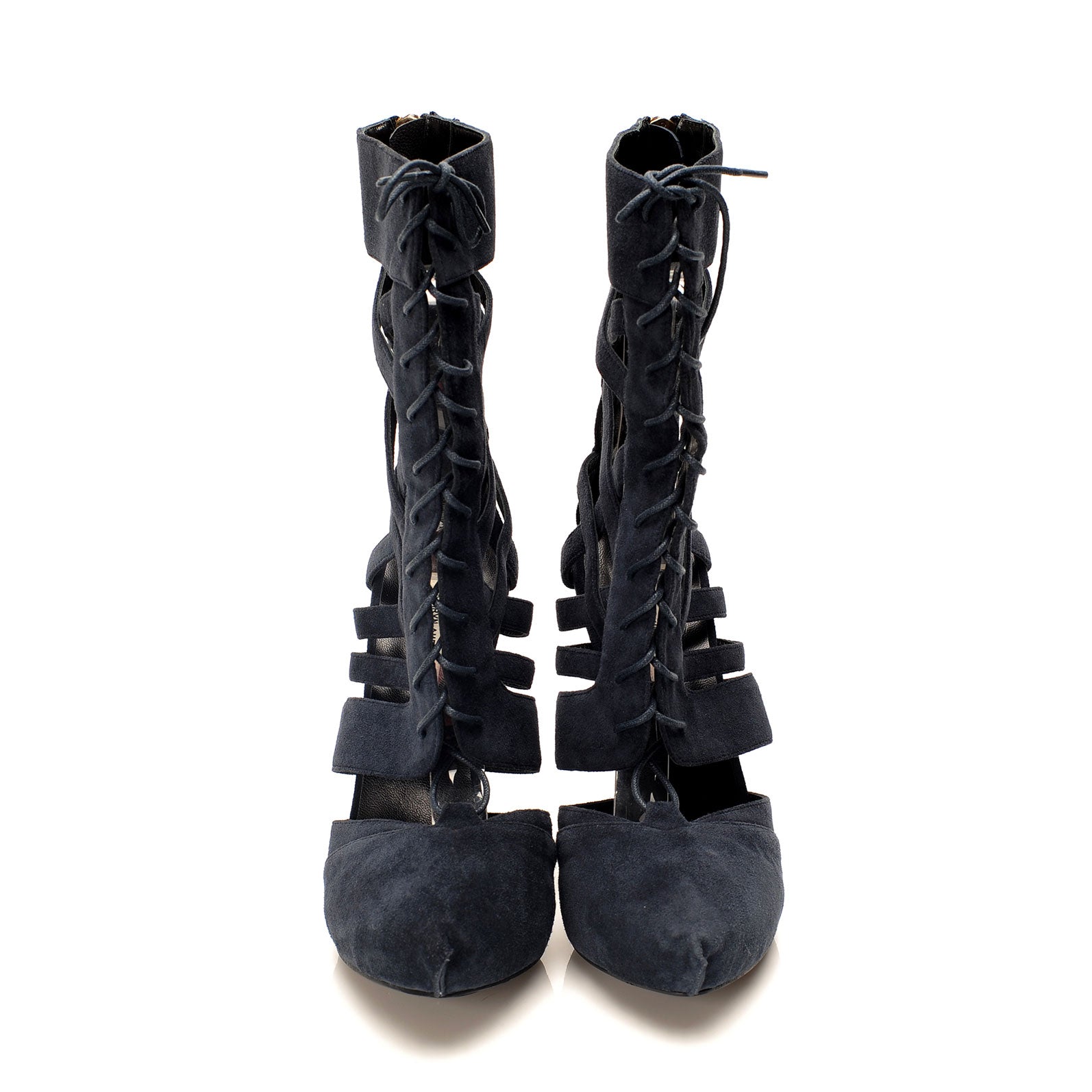K731 suede heels; midnight