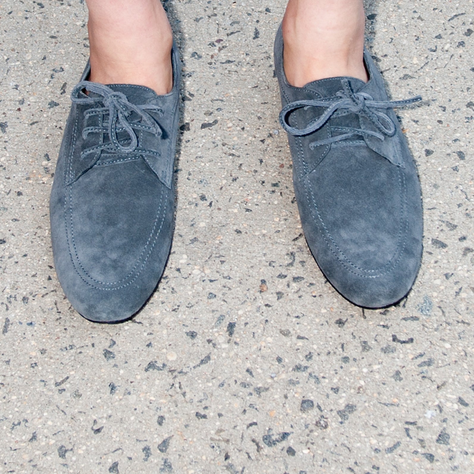 K559 suede loafers; dark grey