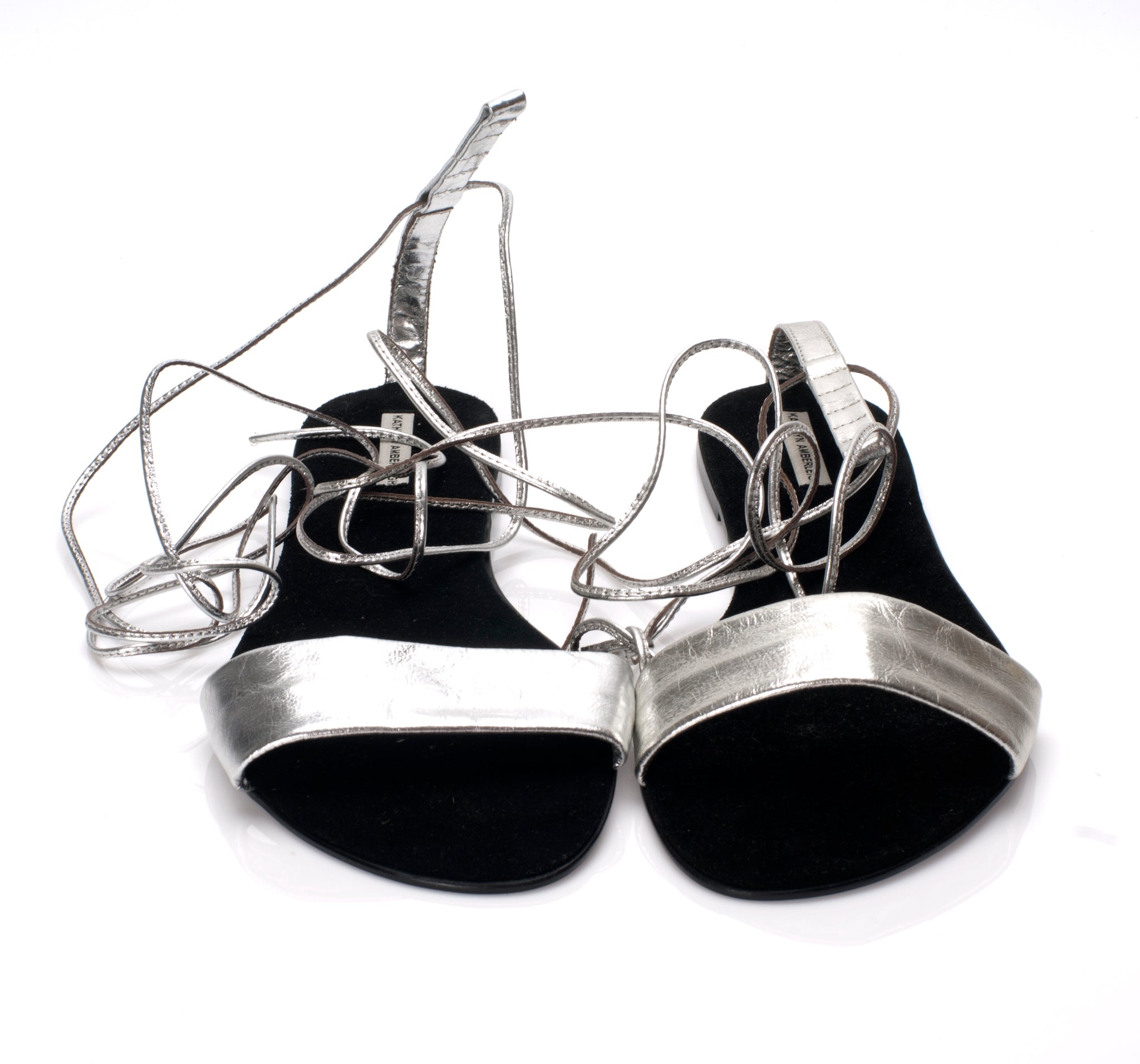 3011 leather sandals; silver