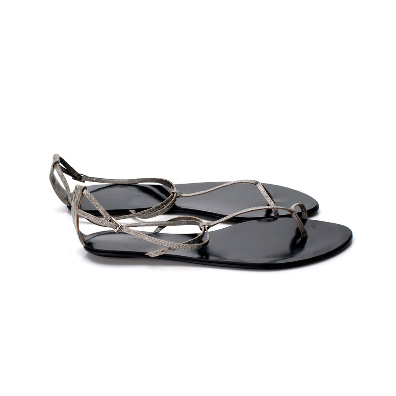 3019 snakeskin sandals; grey