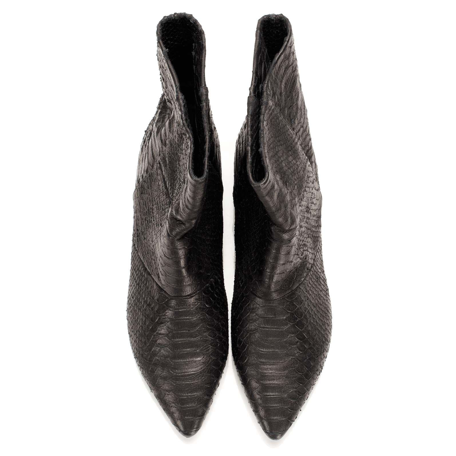 5036 leather boots; black snake
