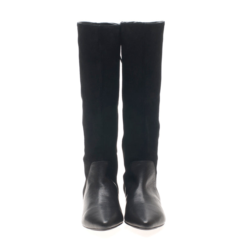 1401 suede and leather boots; black